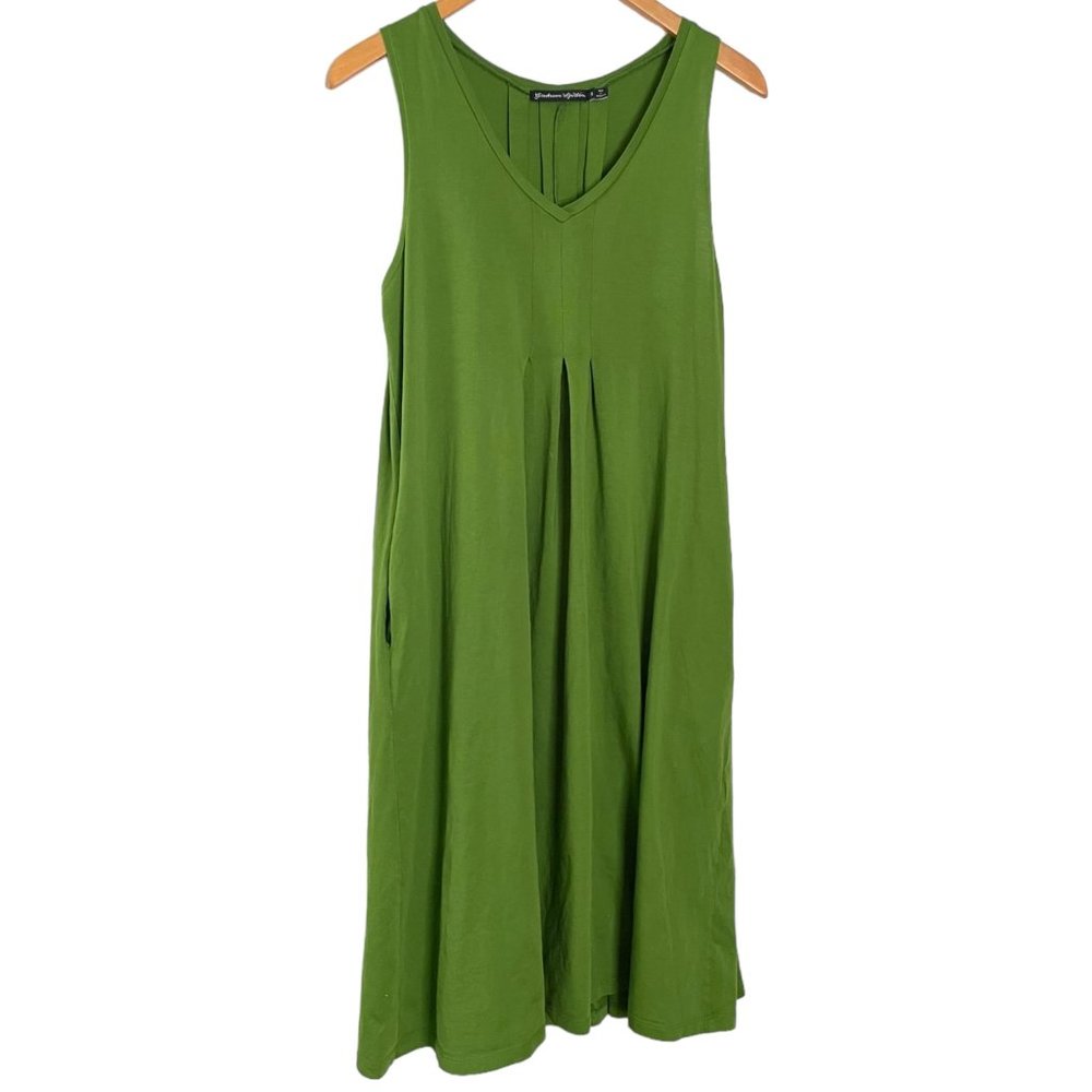 Gudrun Sjöden Green Sleeveless V-Neck Cotton Dress